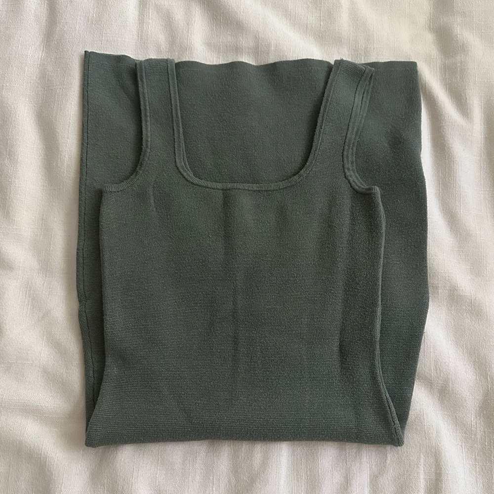 ABERCROMBIE & FITCH Sage Green Stretch Knit Bodycon Mini Dress | XST
